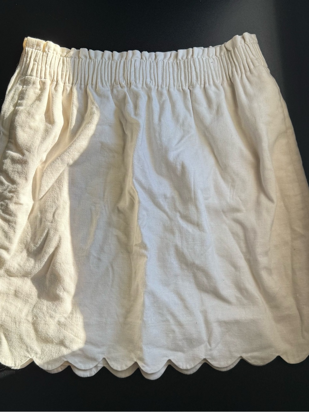 J. Crew Cream Scallop-Hem Skirt